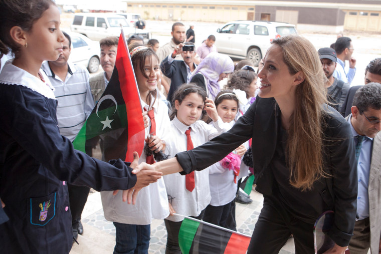 Image: Actress and U.N. goodwill ambassador Angelina Jolie was in Libya